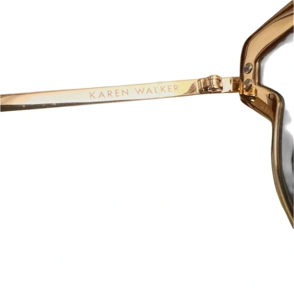 Karen Walker Superstars Felipe Sunglasses Blk/Gold Tone Mirrored Cat Eye - Picture 7 of 9